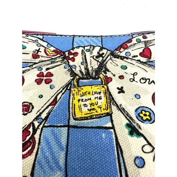 BRIGHTON With Love From Me To You Tom Clancy Sparkle Bow Zip Zipper Pouch Canvas - Picture 2 of 5